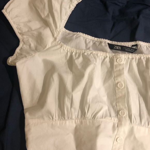 Zara white cotton top. Size “L” but more “M” - Picture 2 of 5